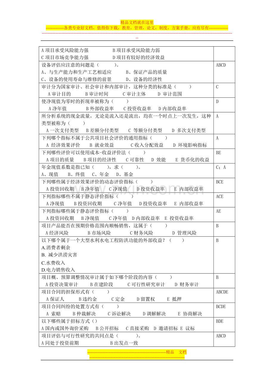 项目管理与评估复习思考题.doc_第2页