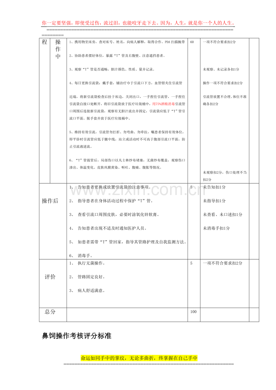 T型引流护理操作考核评分标准..doc_第2页