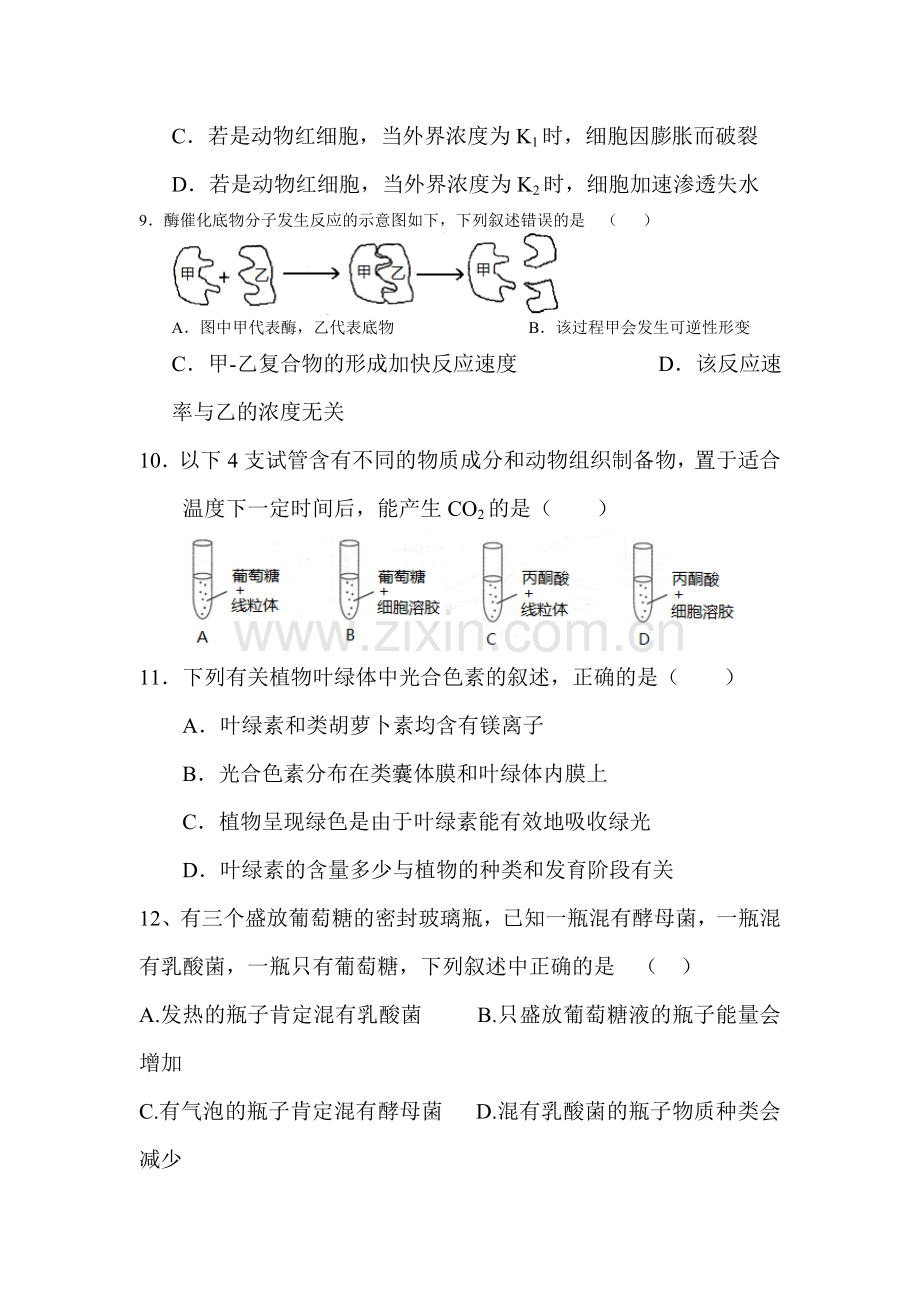 浙江省杭州市2015-2016学年高一生物下册5月月考试题.doc_第3页