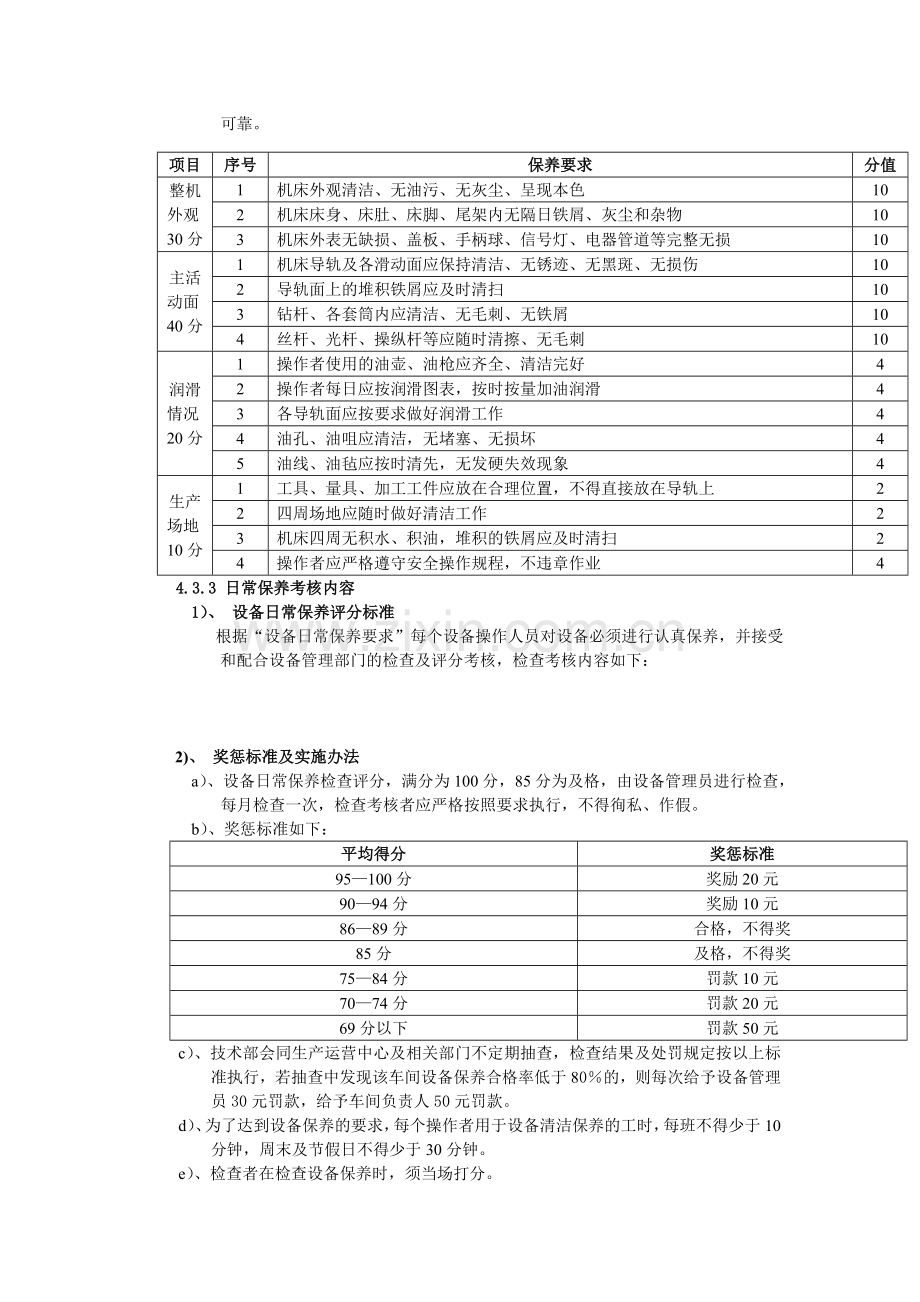 设备保养细则及考核试运行试运行..doc_第2页