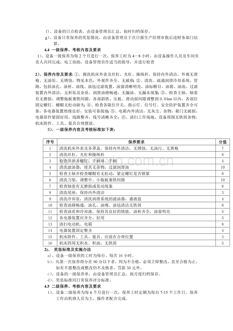 设备保养细则及考核试运行试运行..doc_第3页