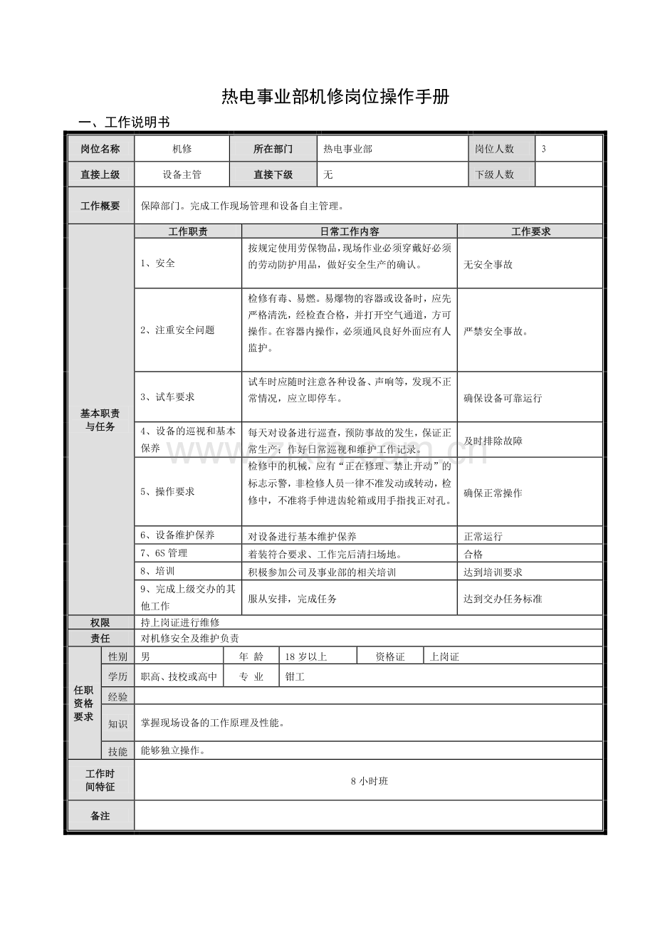 岗位操作手册-机修.doc_第2页