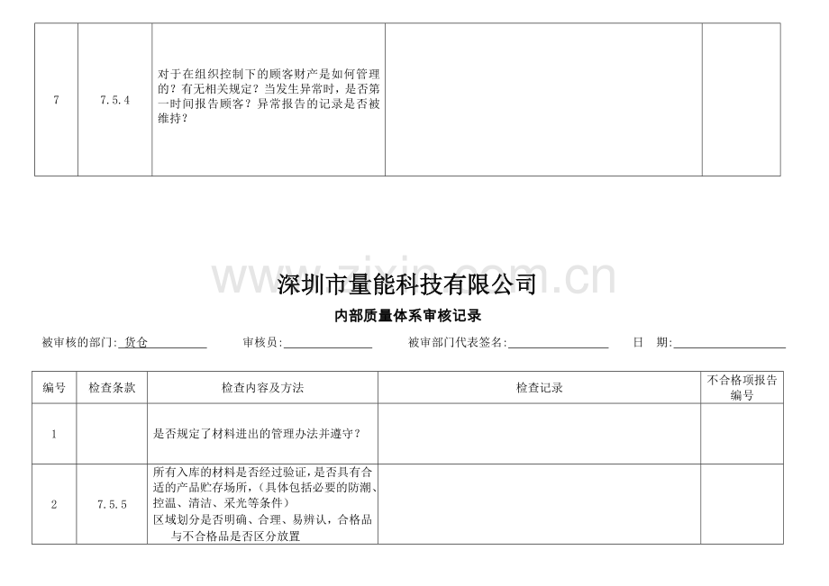 深圳市量能科技有限公司(EPT-BATTERY)内审检查表.doc_第3页