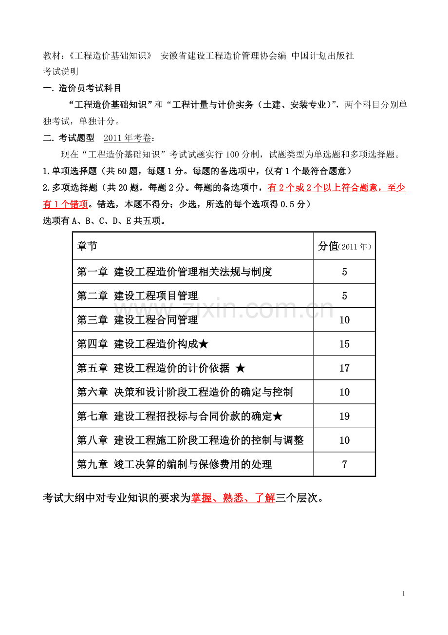 安徽省造价基础知识讲义.doc_第1页