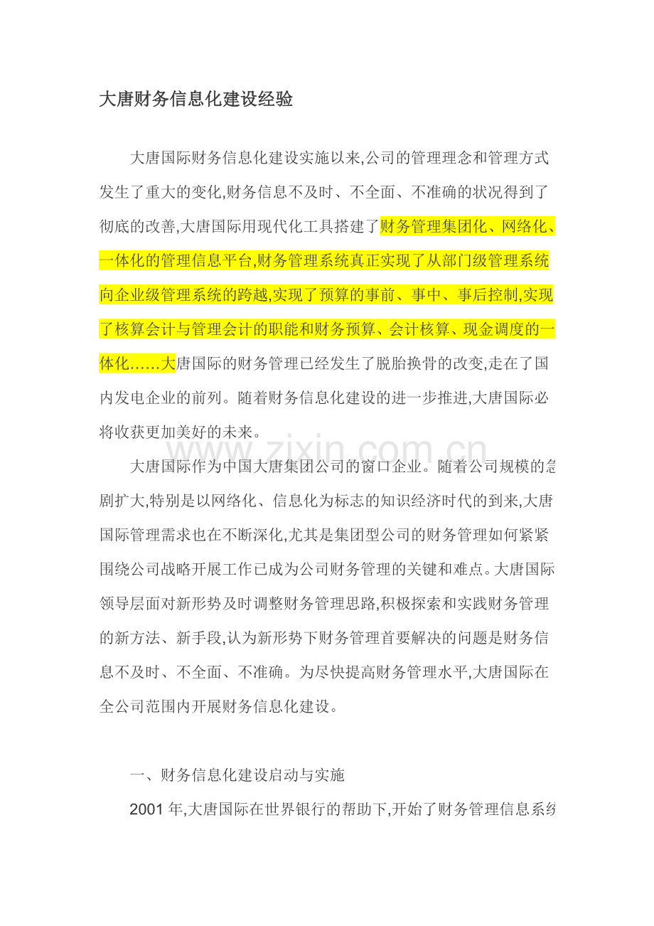 大唐财务信息化建设经验.doc_第1页