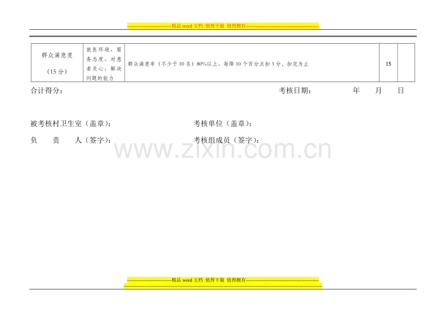 小市镇村卫生室绩效考核主要指标及分值表.doc_第3页