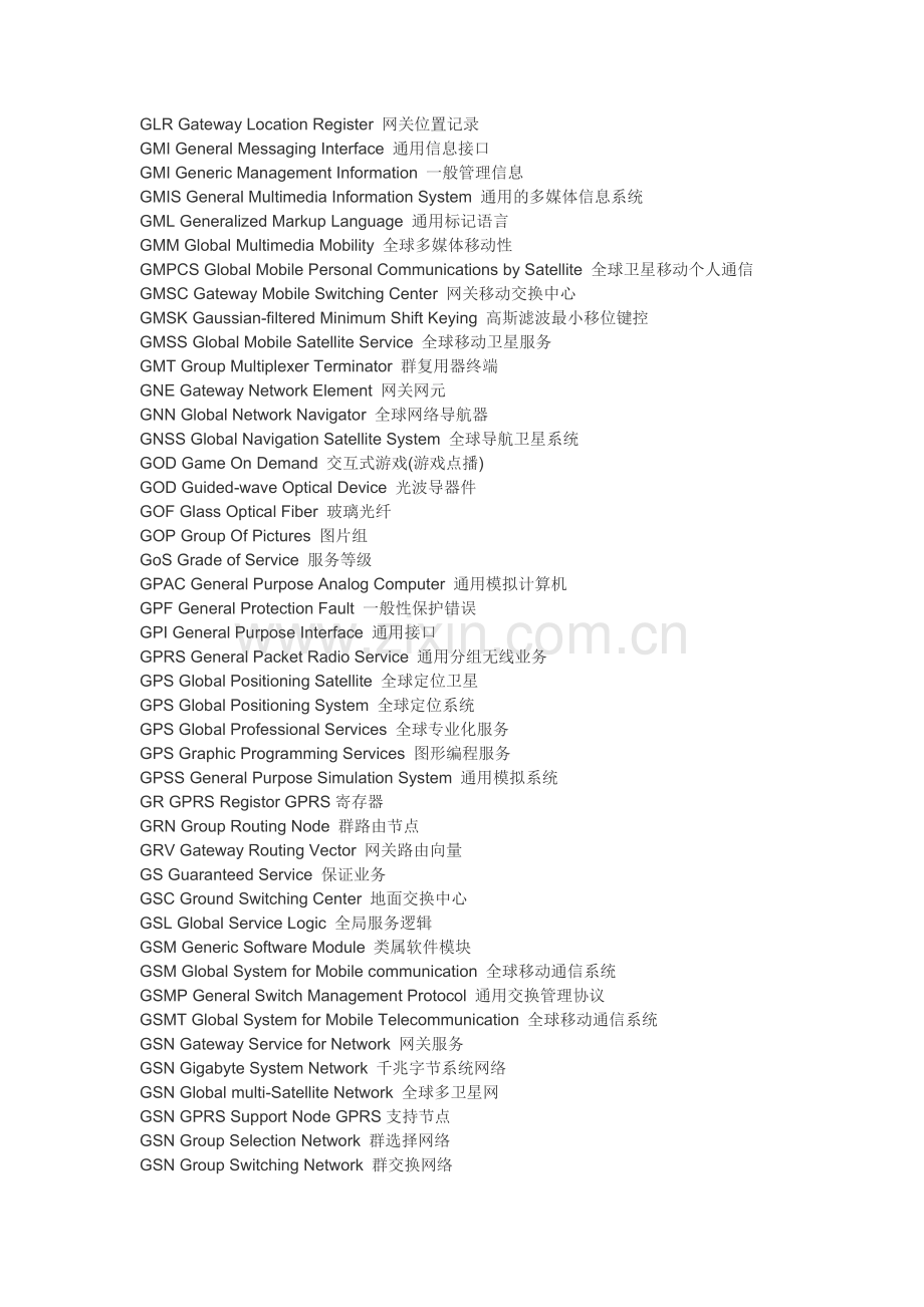 通信行业英语中英对照手册(G).doc_第3页