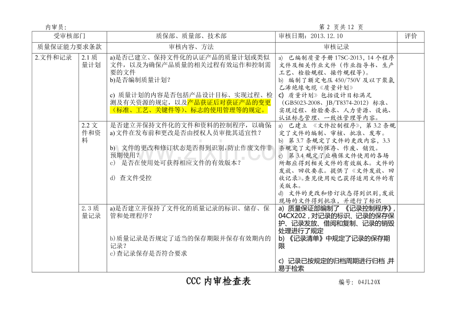 ★CCC内审检查表.doc_第2页