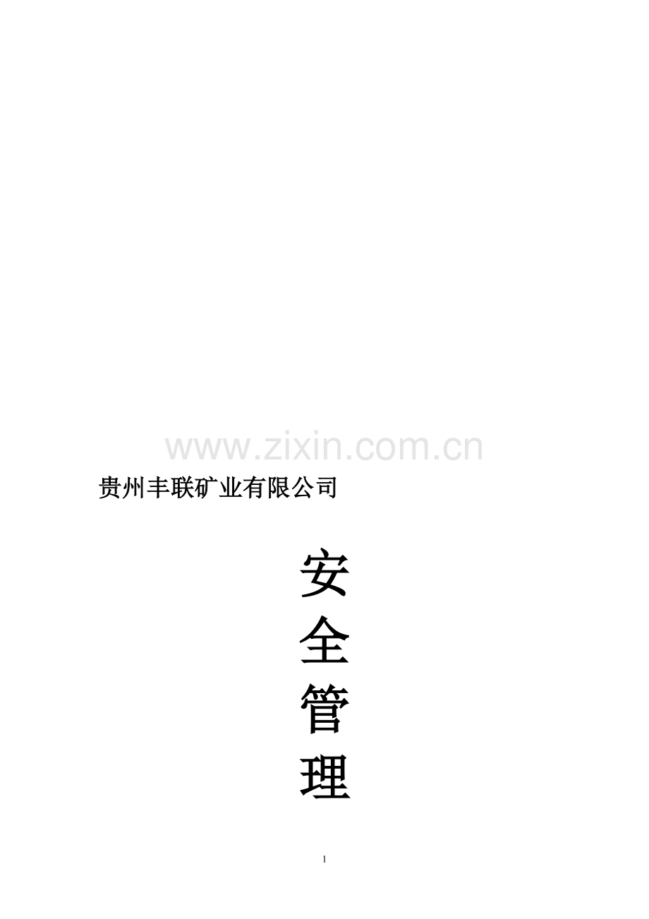 丰联矿业集团安全管理制度汇编.doc_第1页