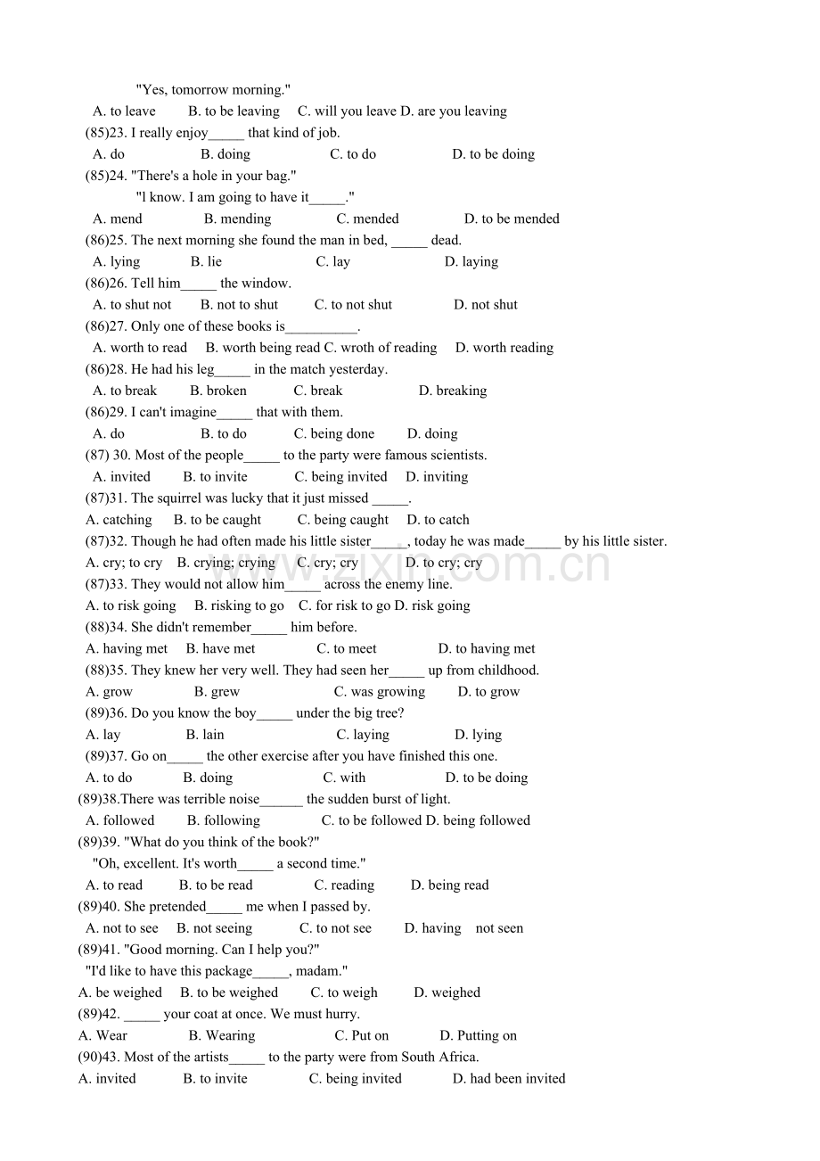 高二英语语法练习之历年高考非谓语动词真题再现.doc_第2页