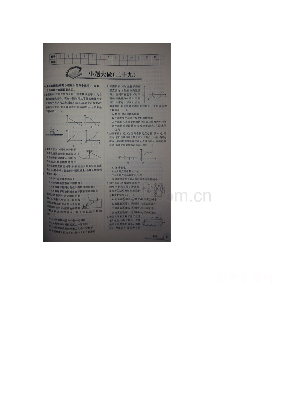 江西省上饶市2016届高三物理下册第二轮复习检测题5.doc_第1页