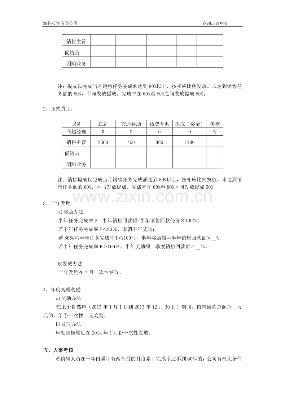 商超中心管理人员薪酬及考核办法.doc_第2页