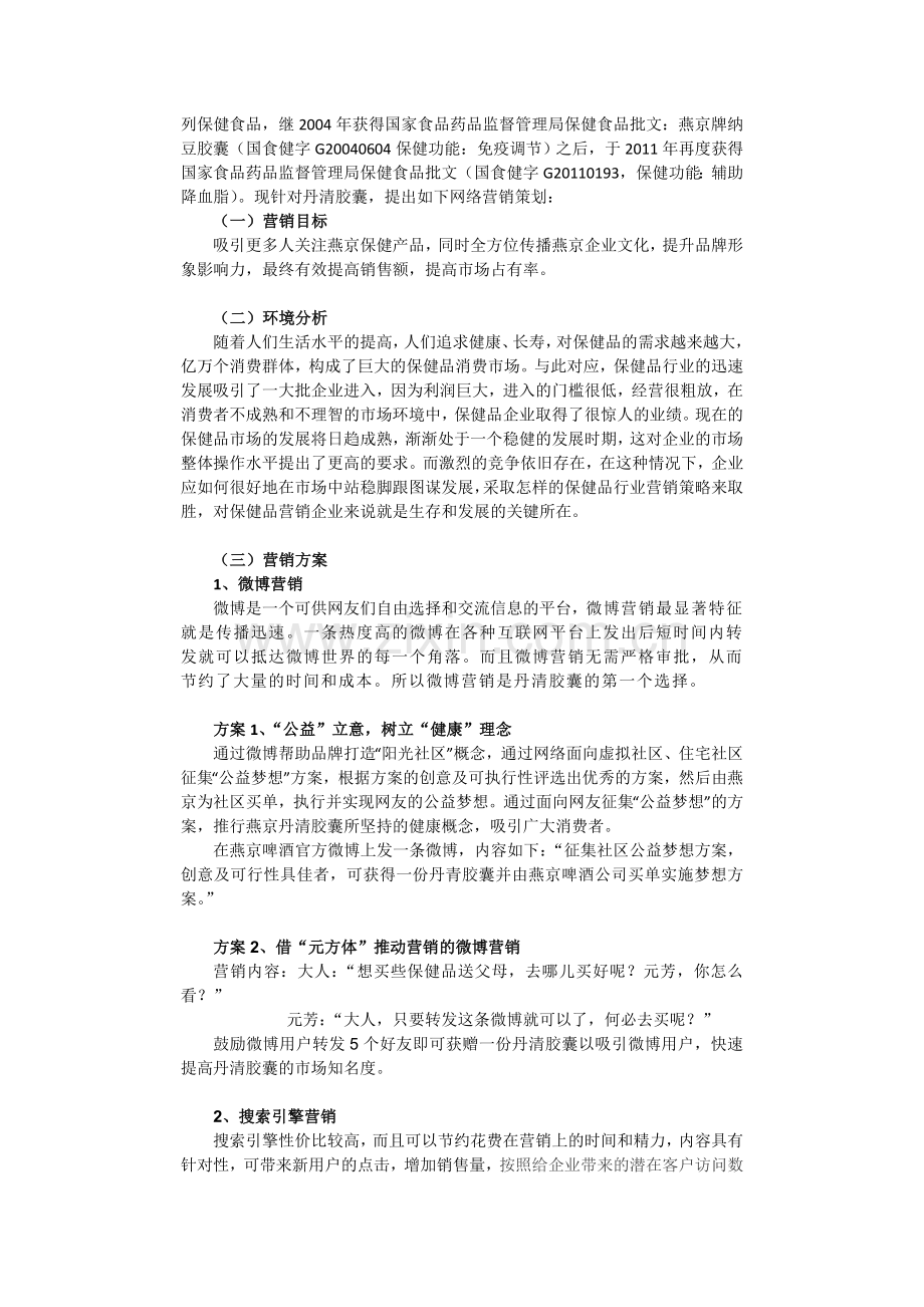 燕京啤酒企业网络营销策划.doc_第3页