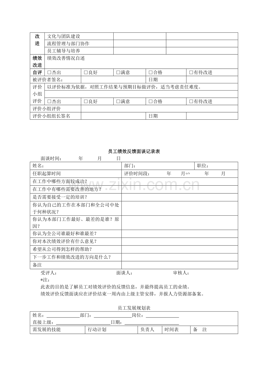 不同层级、不同职别员工的业绩考核方法表.doc_第3页