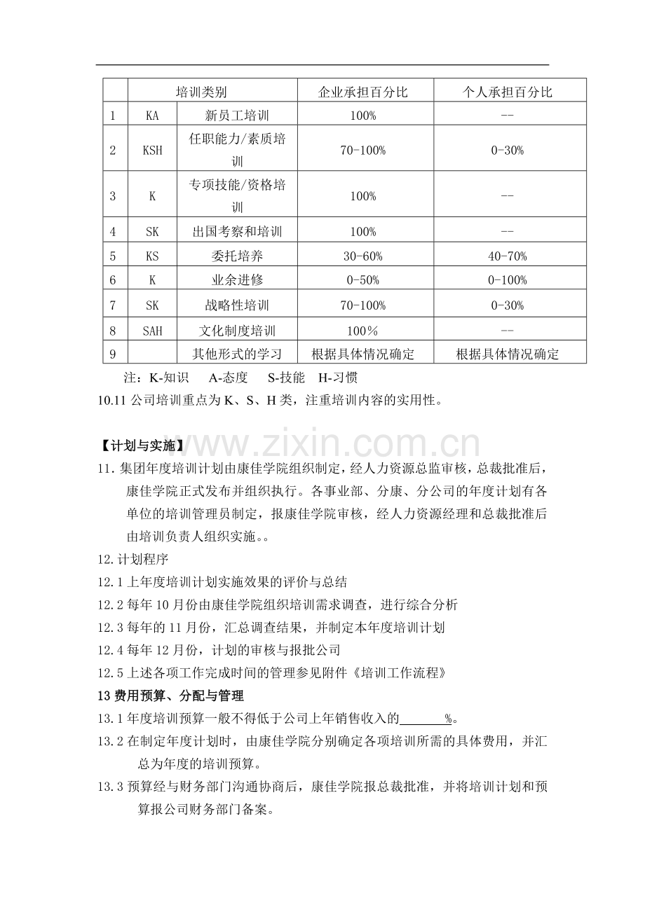 XX集团员工教育培训实施管理办法.doc_第3页