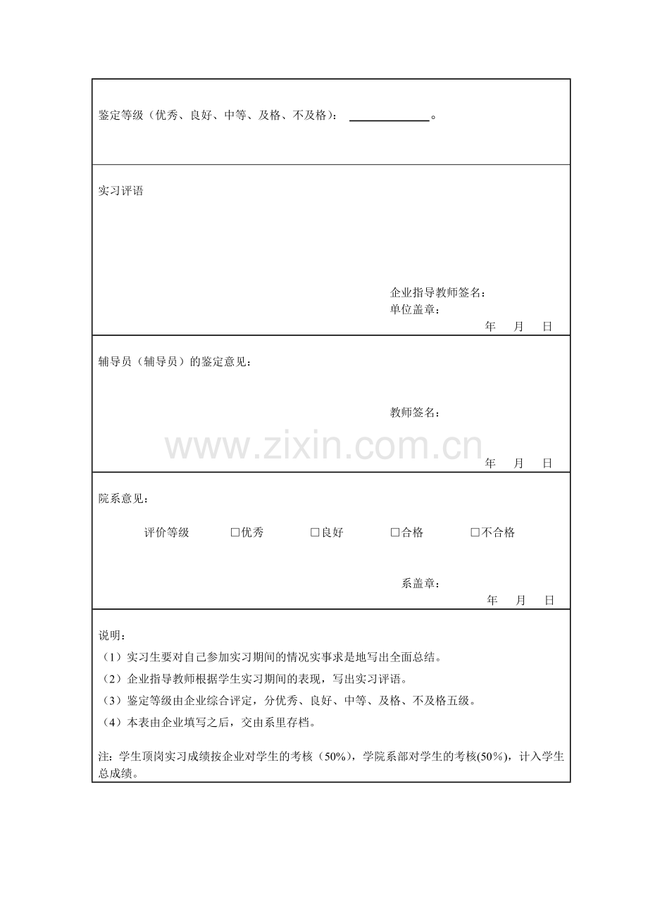 计算机工程系学生顶岗实习成绩考核表..doc_第2页