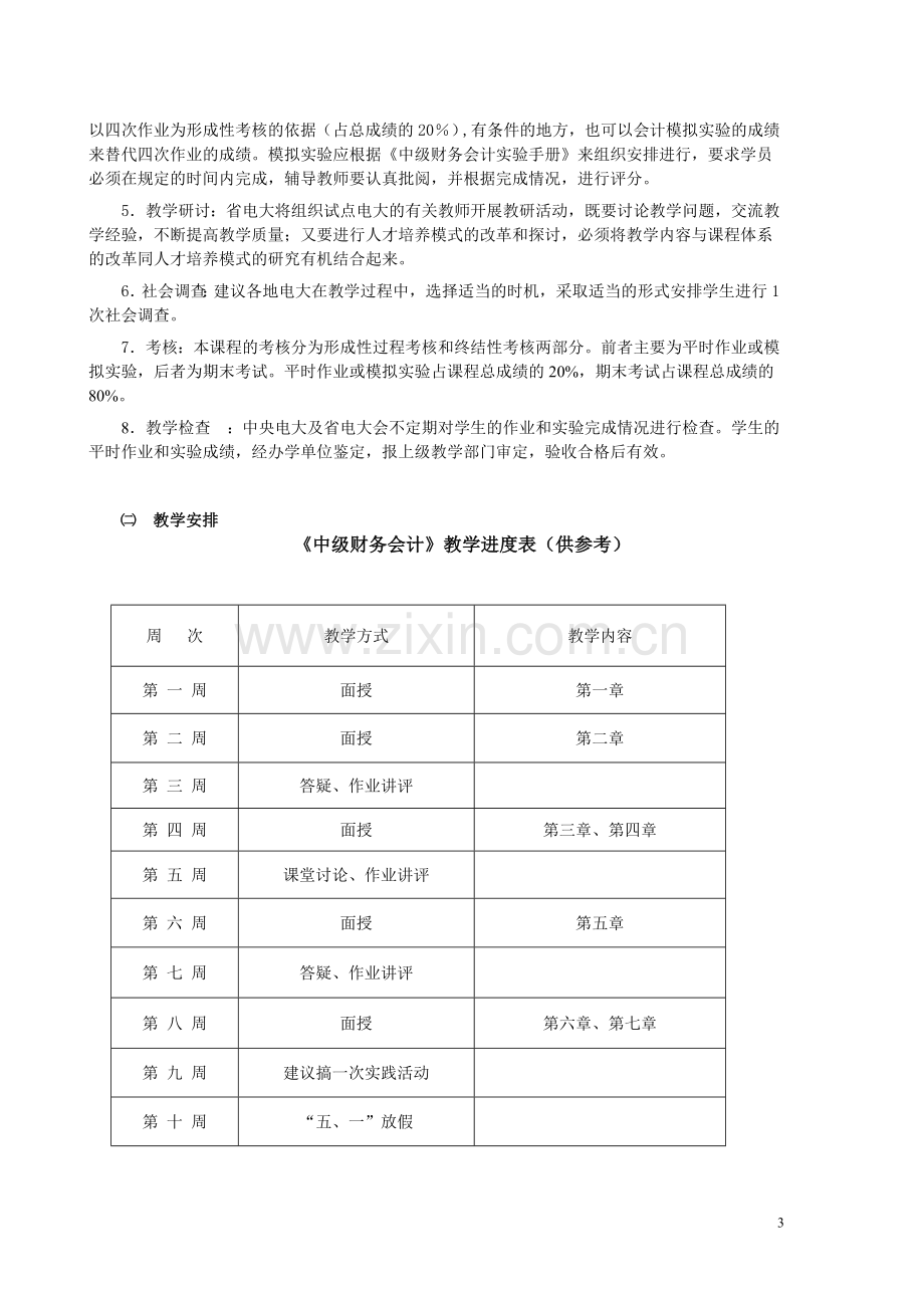 浙江电大中级财务会计(修订)课程实施细则.doc_第3页