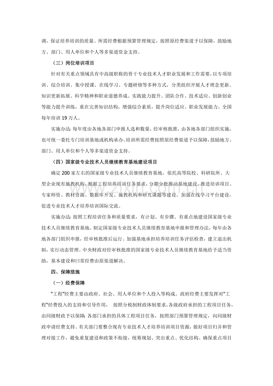 人社部文件-专业技术人才知识更新工程实施方案.doc_第3页