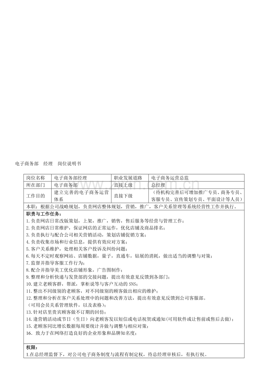 干活实战-电商运营岗位职责及绩效考核表.doc_第1页