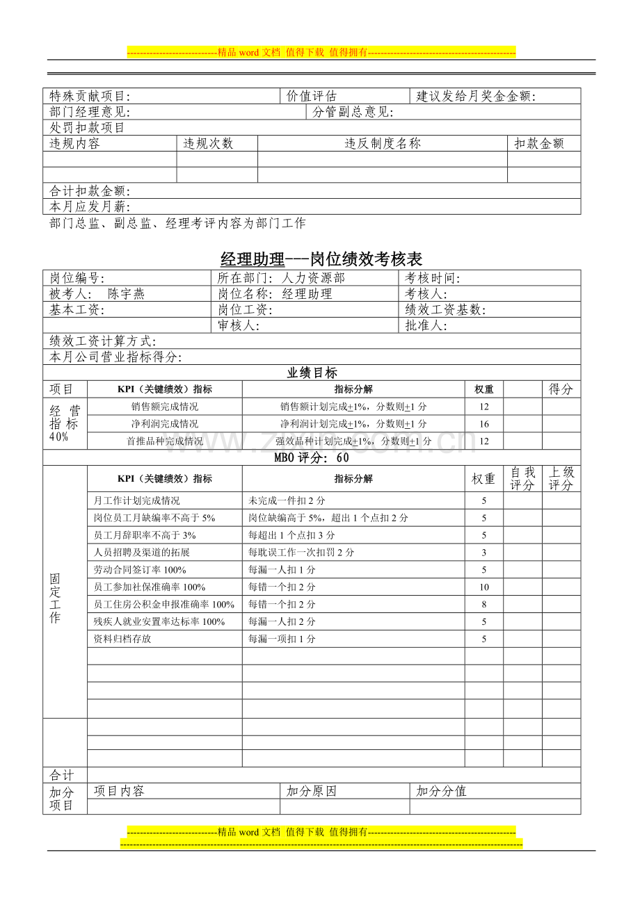 人力资源部岗位绩效考核表[1]..doc_第3页