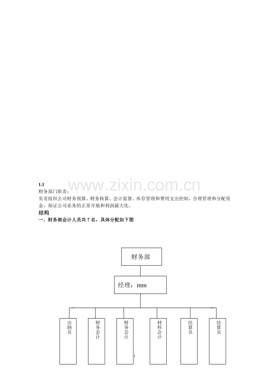 财务职责、结构及分工.doc_第1页