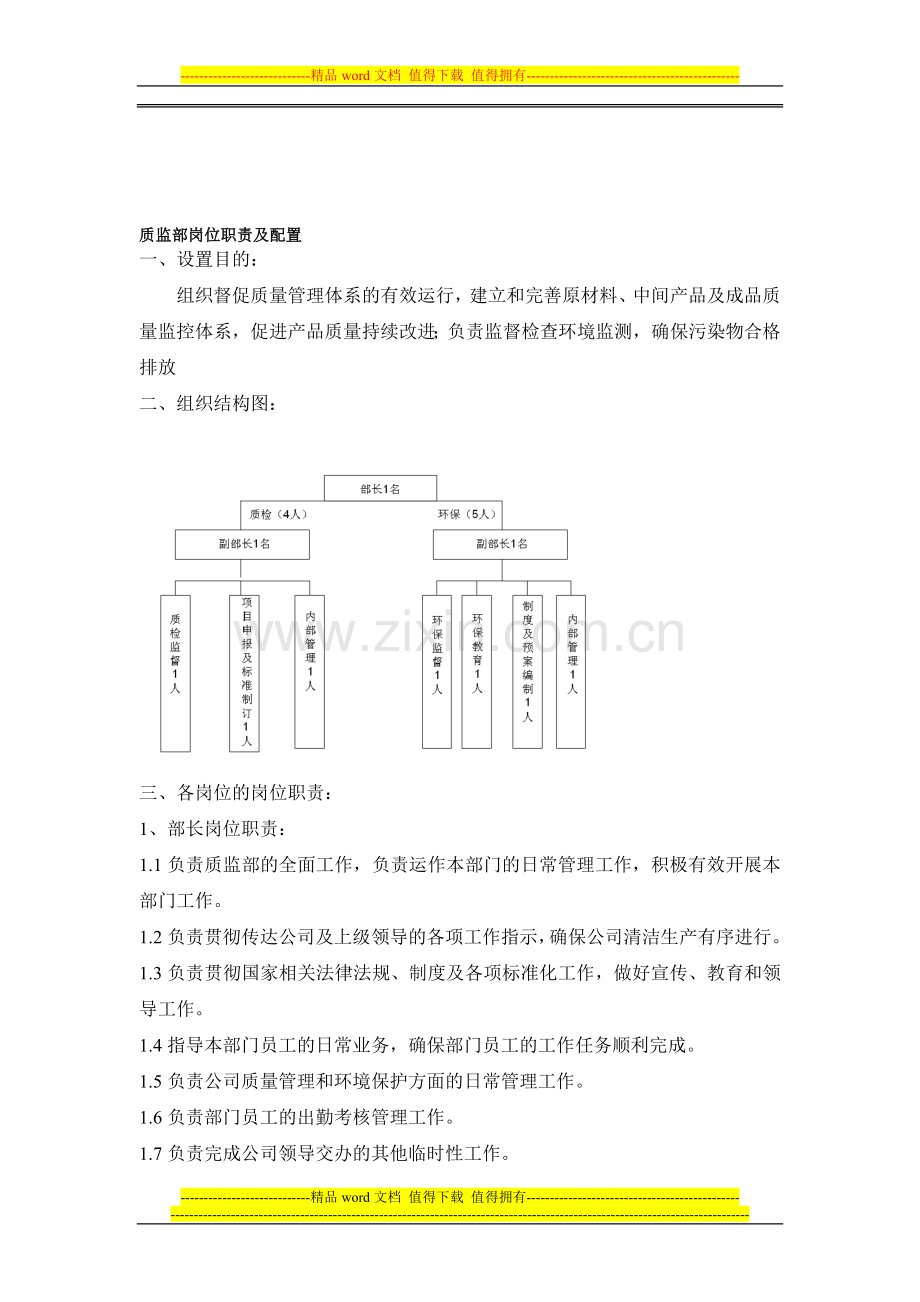 质监部岗位职责.doc_第1页