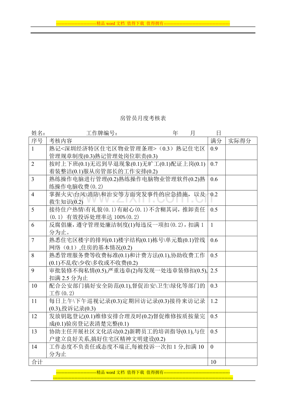 管理处年度考核表1..doc_第2页