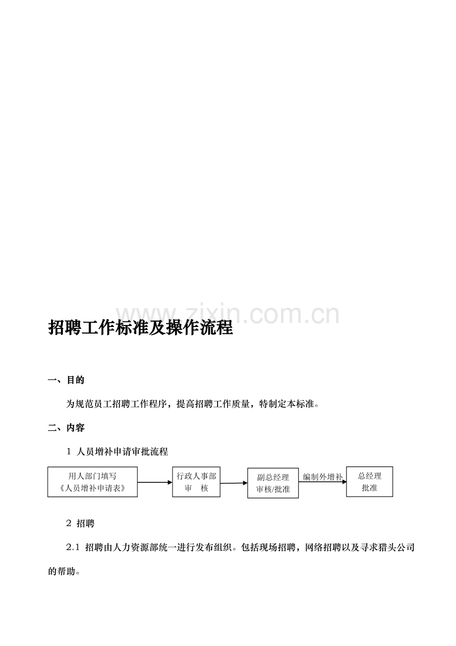 招聘工作标准及操作流程.doc_第1页