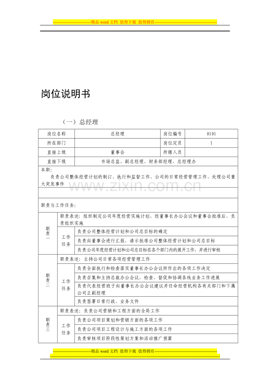 万科岗位说明书.doc_第1页