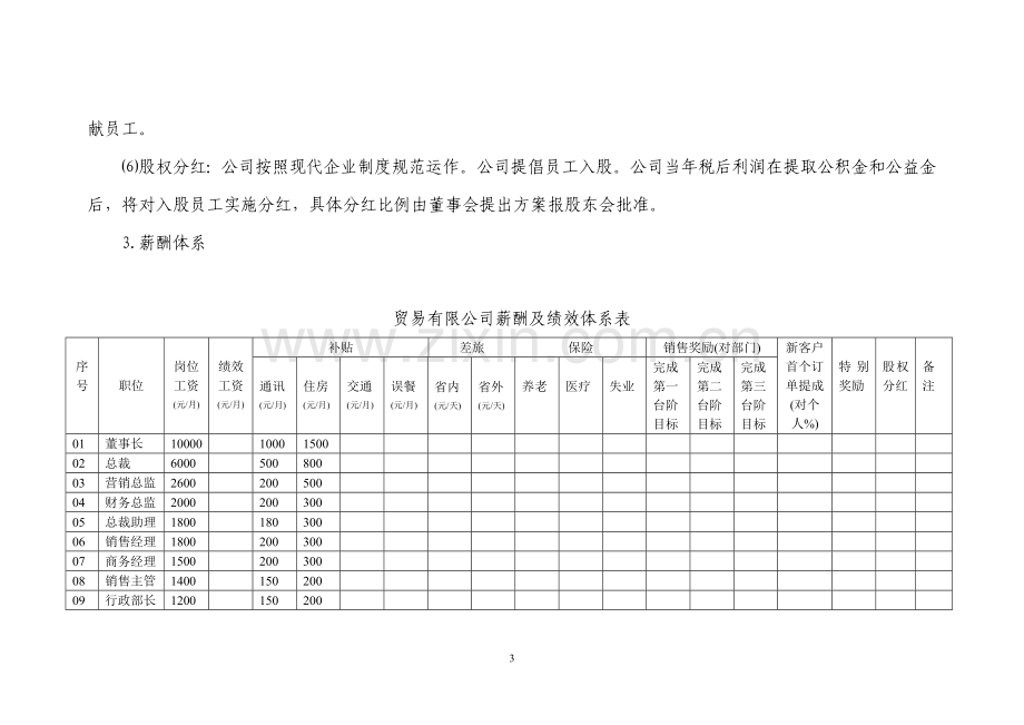 贸易有限公司薪酬及绩效方案.doc_第3页