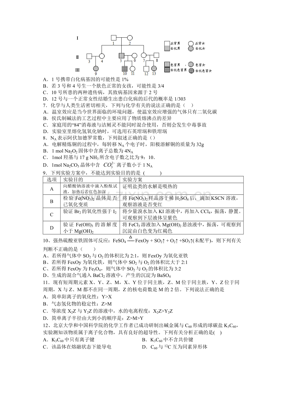 江西省上高县2016届高三理综12月月考试题.doc_第2页