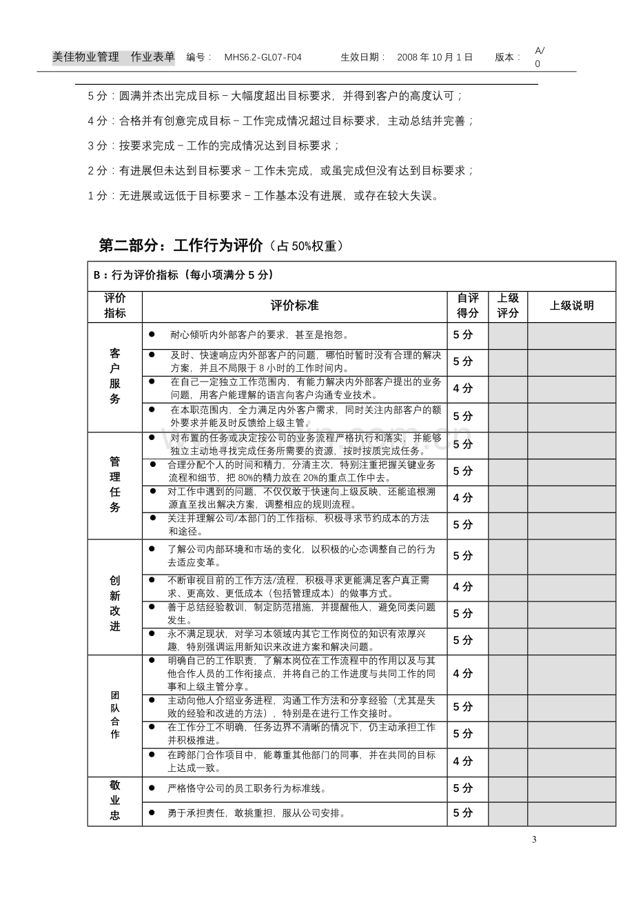 王金钊员工月度绩效考核评议书.doc_第3页