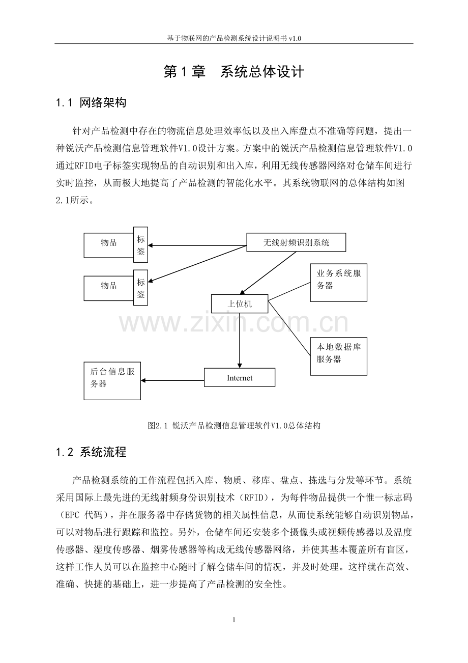 锐沃产品检测信息管理软件V1.0设计说明书.doc_第1页