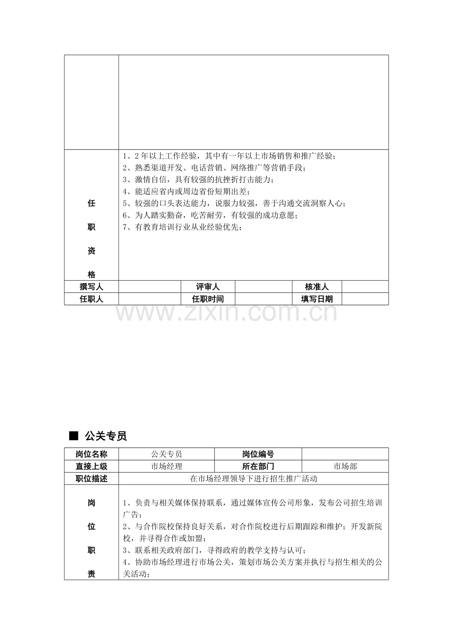 永创教育联盟市场部岗位说明书.doc_第3页