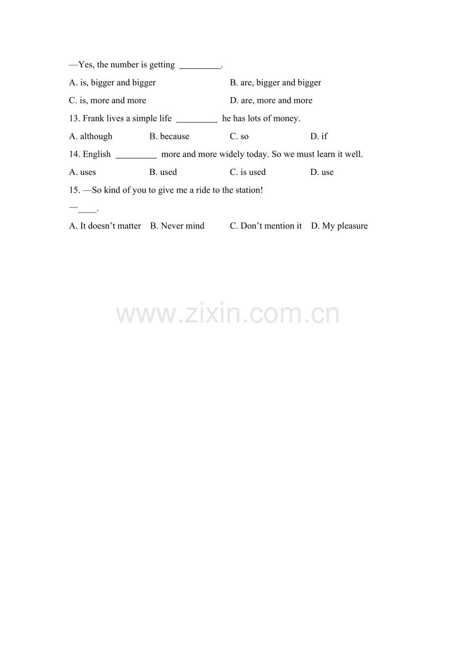 九年级英语上学期单元知识巩固训练题25.doc_第2页