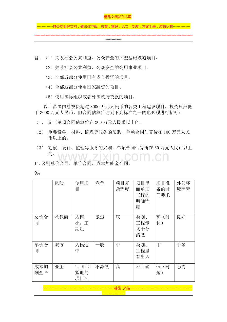 工程招投标与合同管理复习资料.doc_第3页