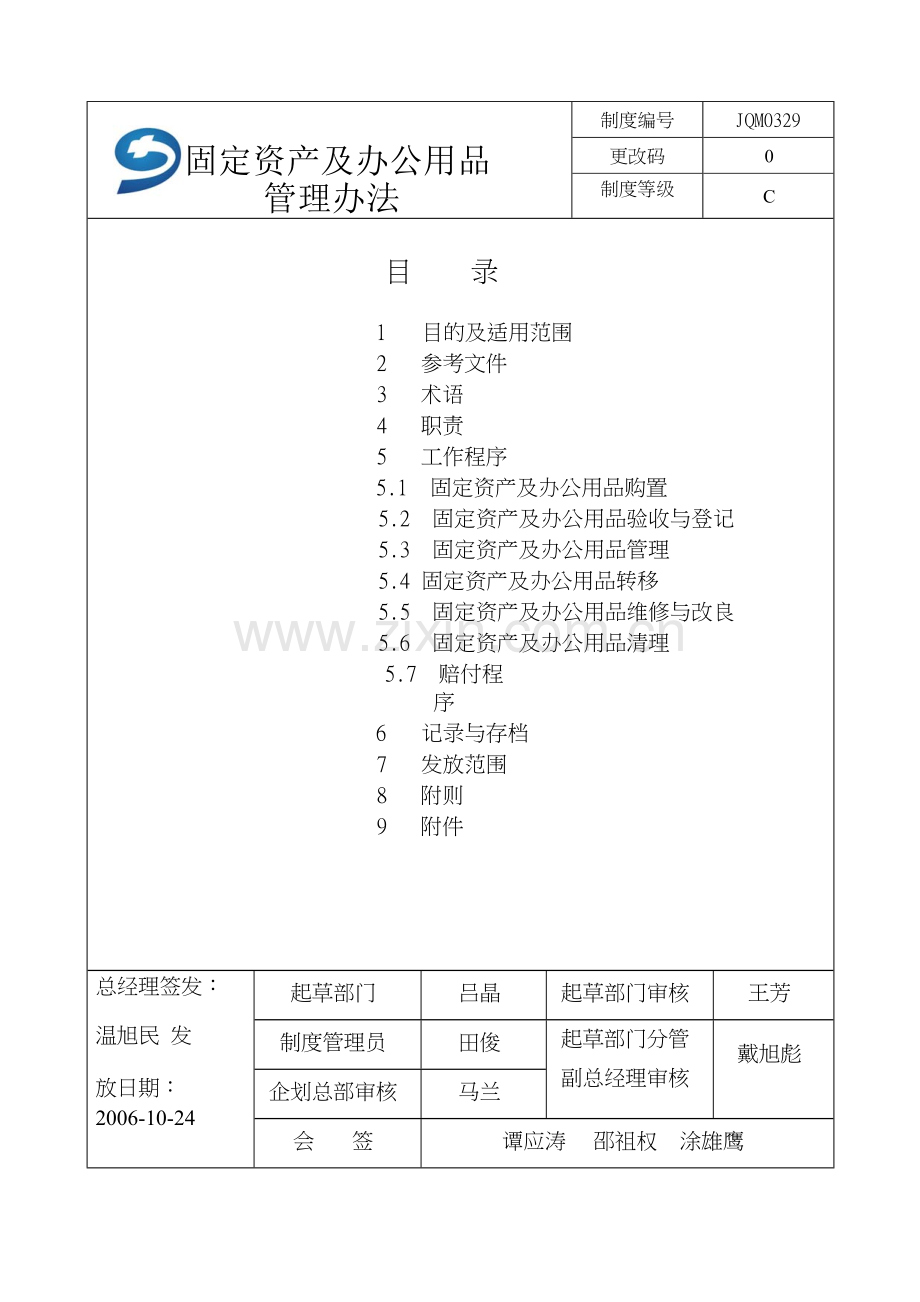 集团公司固定资产及办公用品管理办法061024.doc_第1页