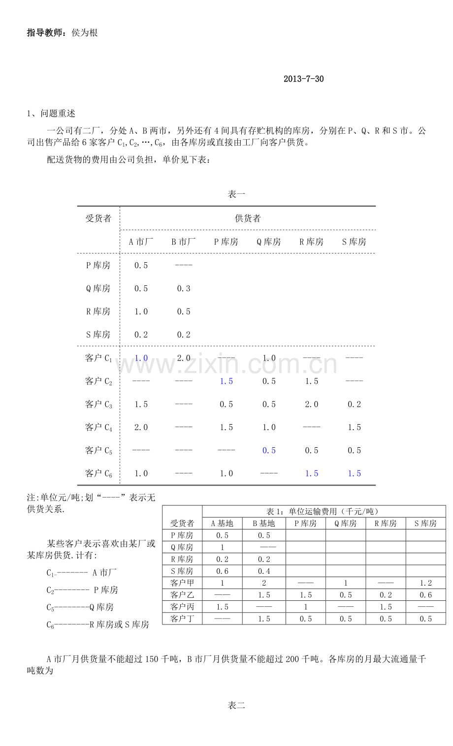 数学建模货物配送问题课程设计.doc_第2页