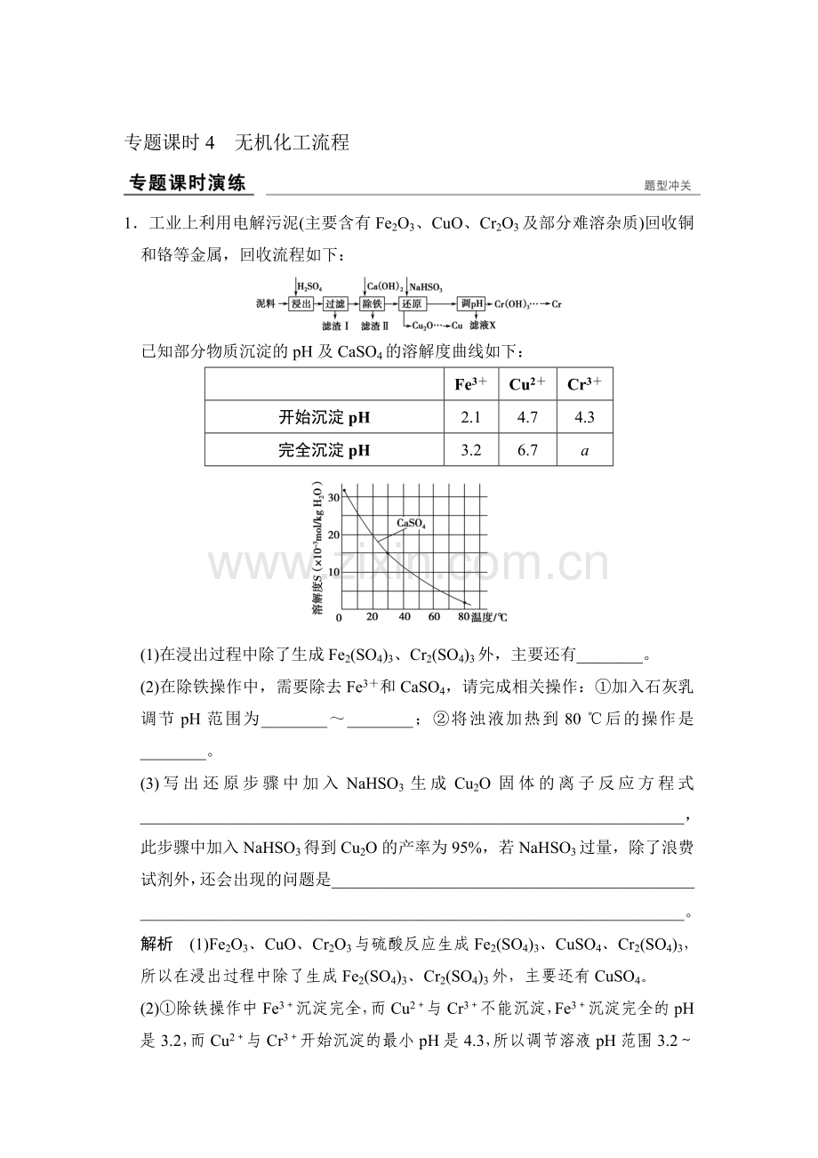 2017届高考化学课时跟踪复习训练题28.doc_第1页