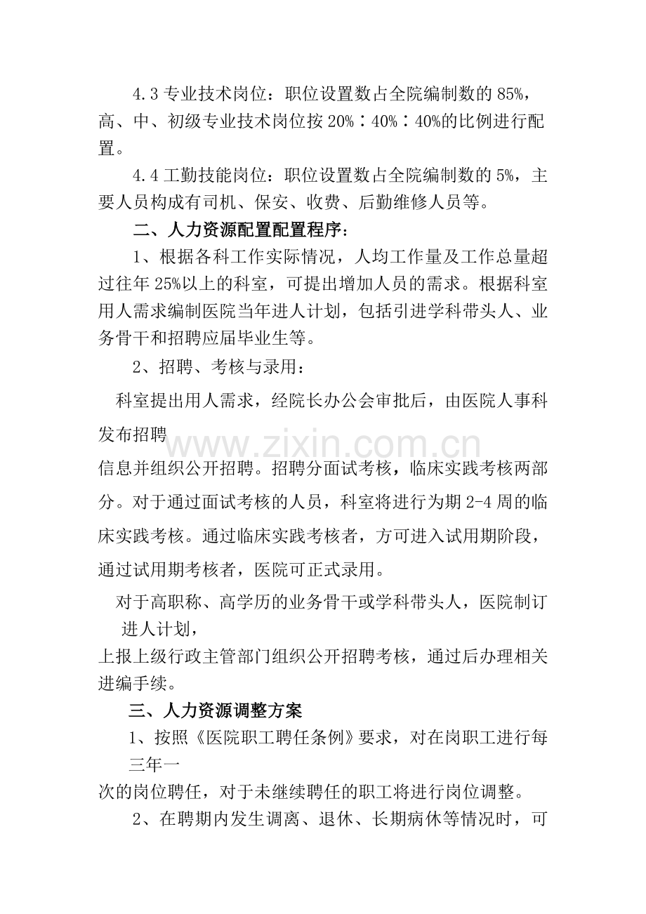 综合医院人力资源配置原则、设置方案、调整方案、调整程序.doc_第2页