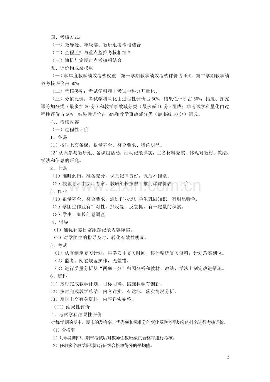 学校绩效工资考核方案(讨论稿).doc_第2页