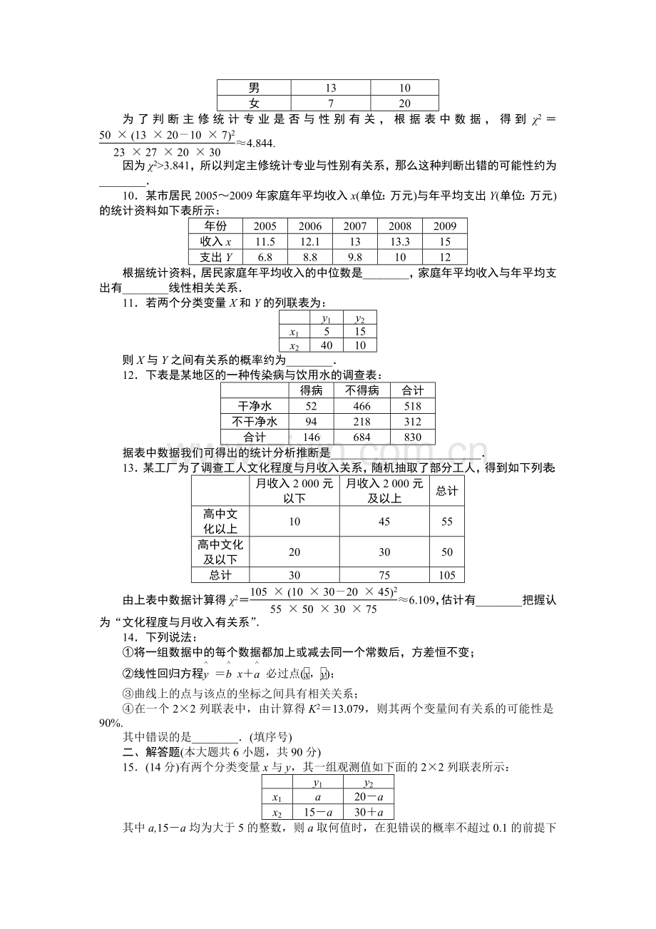 高三数学统计案例复习题4.doc_第2页