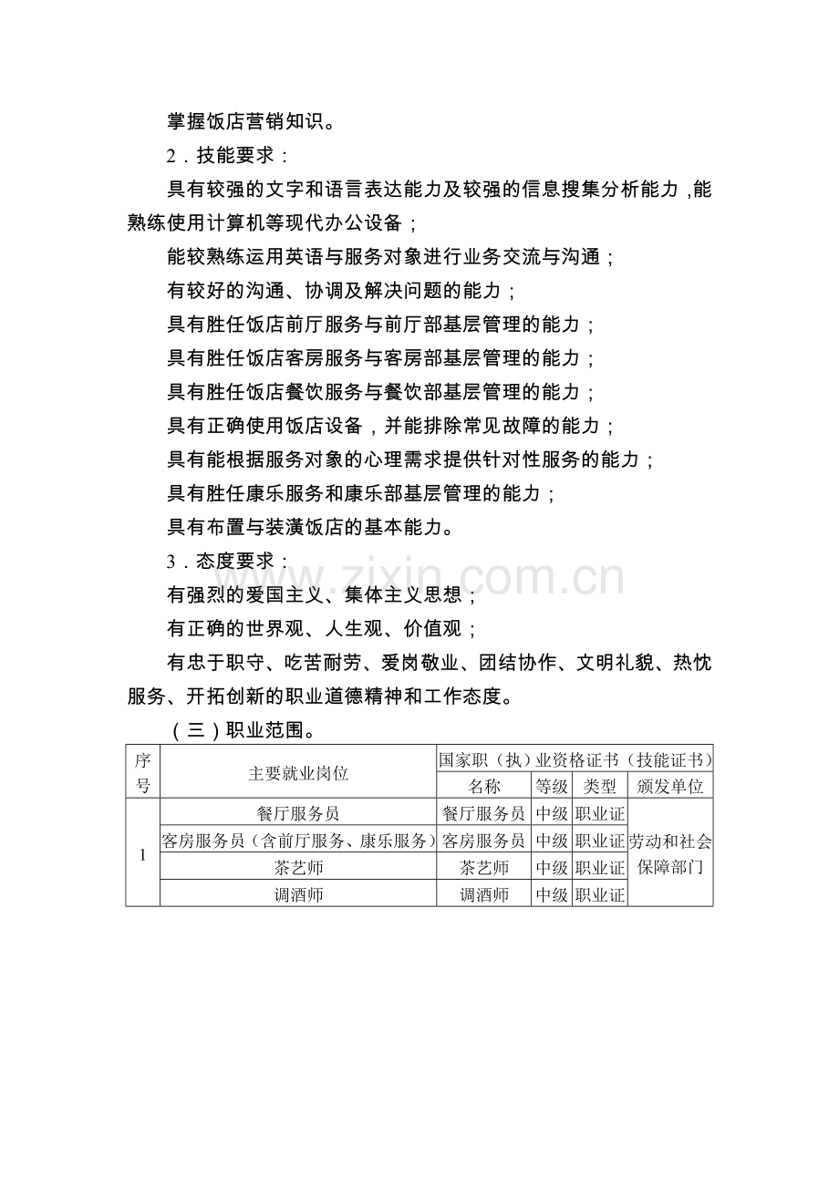 饭店服务与管理专业示范性教学方案-Microsoft-Word-文档.doc_第2页