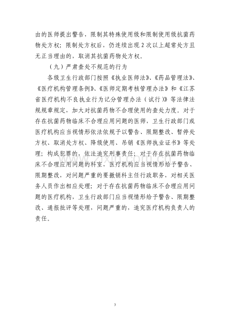 2011年江苏省抗菌药物临床应用专项整治活动实施方案.doc_第3页