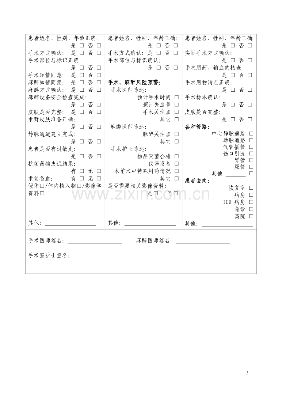 大南街病区手术安全核查与手术风险评估制度与流程.doc_第3页