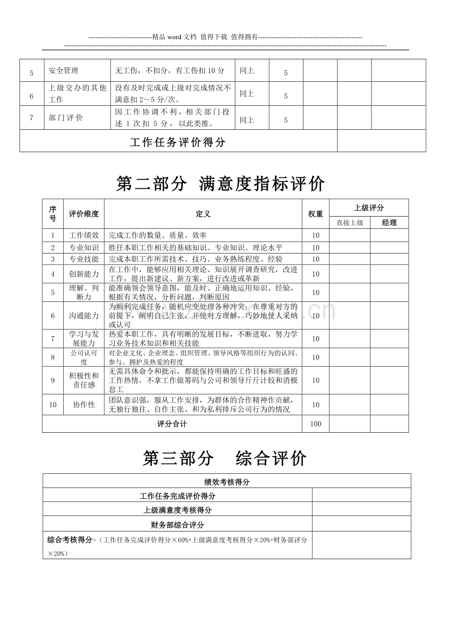 仓库管理绩效考核表-(主管).doc_第3页