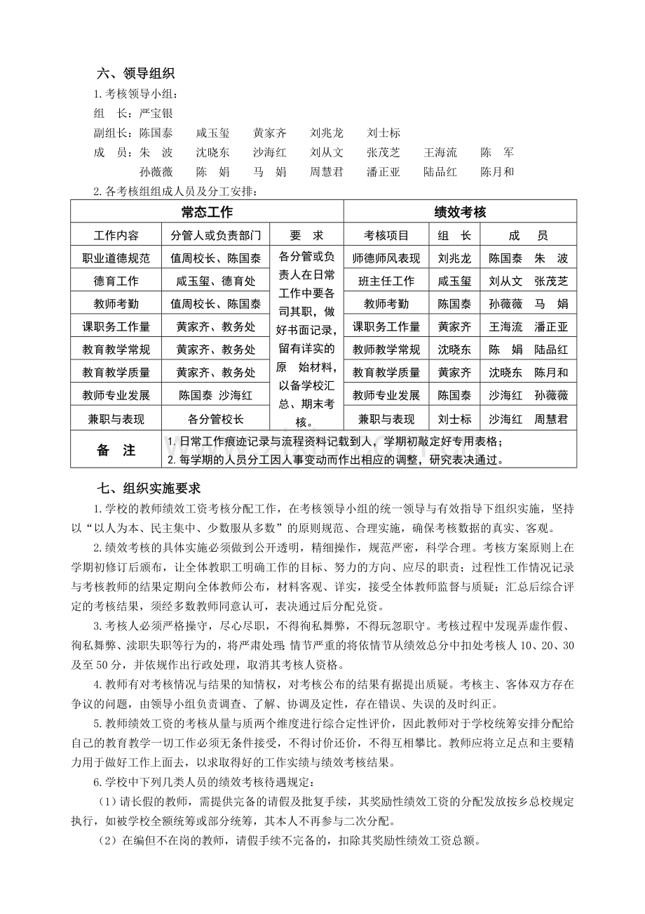 三堡中心小学教师绩效工资考核方案..doc_第2页