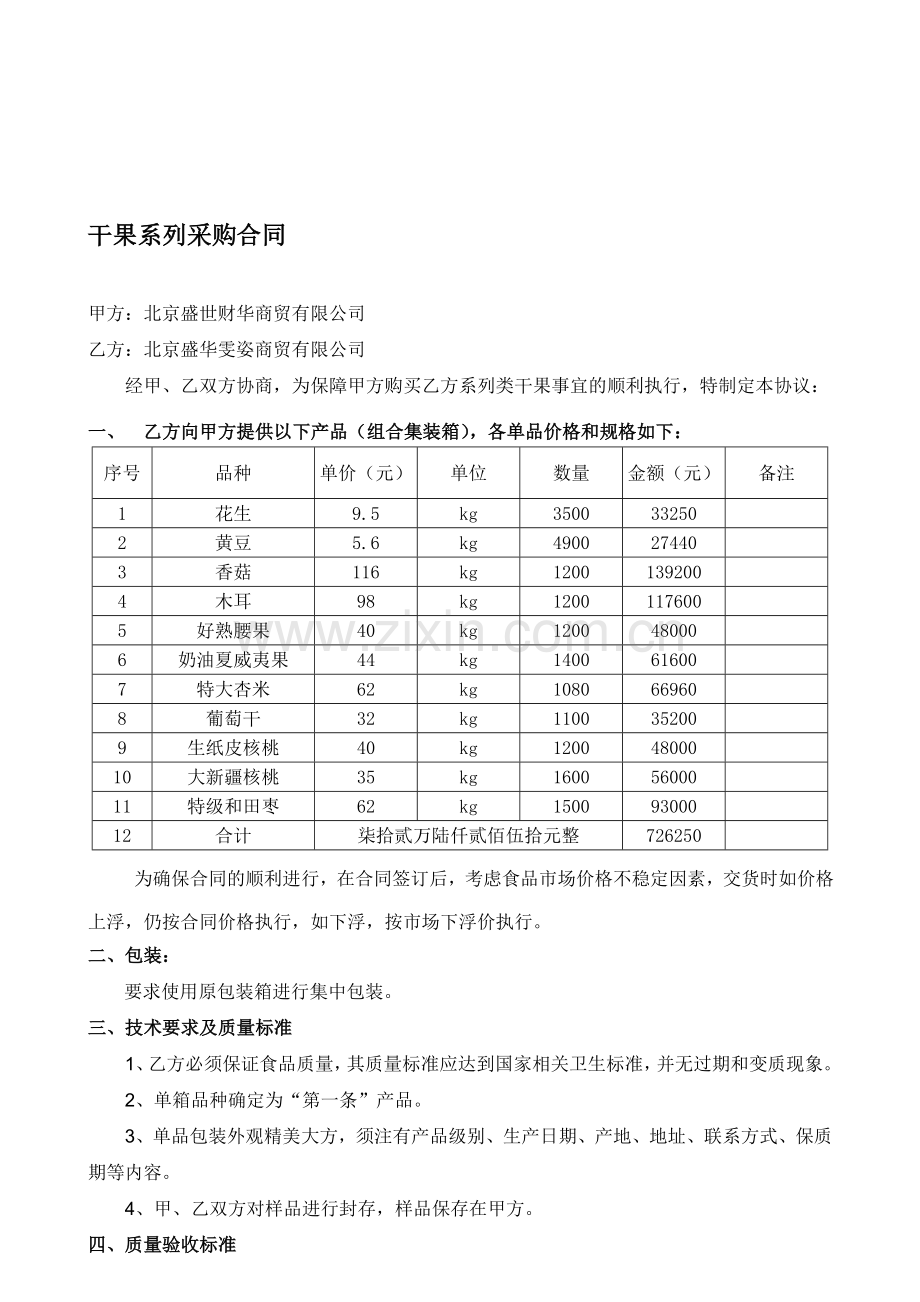 干果采购合同2012[1]-2.doc_第1页