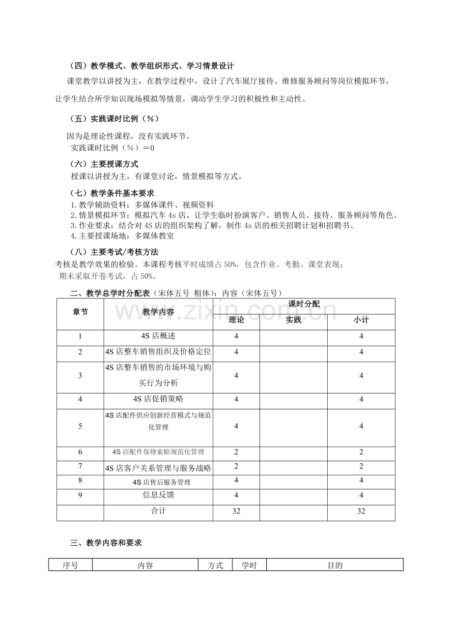 汽车4S店运营与管理课程标准.doc_第2页