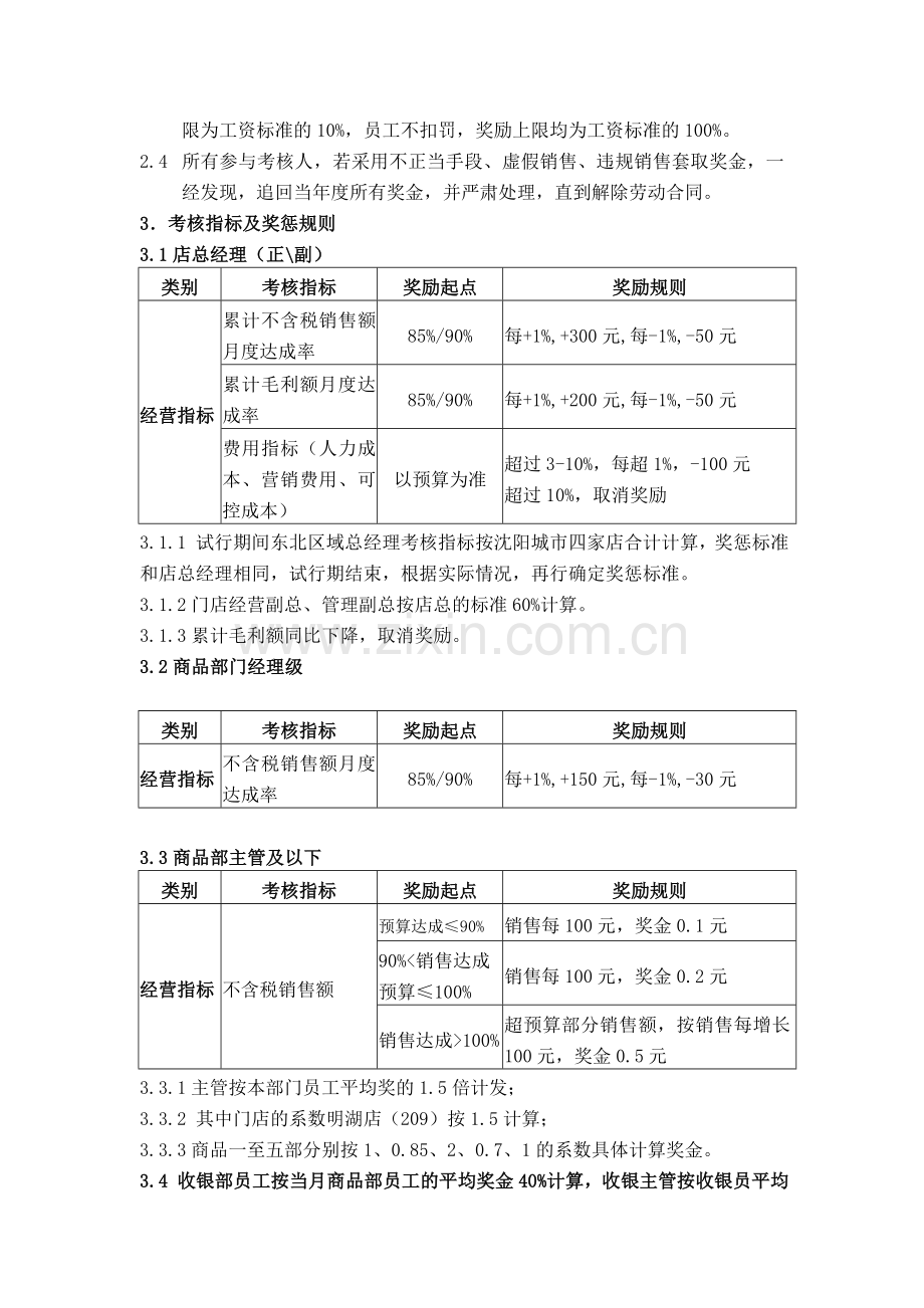 零售业门店月度绩效考核管理办法..doc_第2页